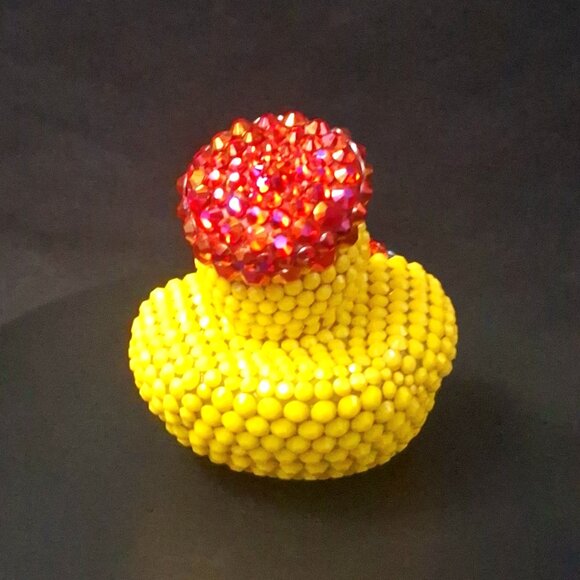 Bedazzled Artist Rubber Duck, Bling Artist Duck, Unique Fun Gift - Picture 5 of 8